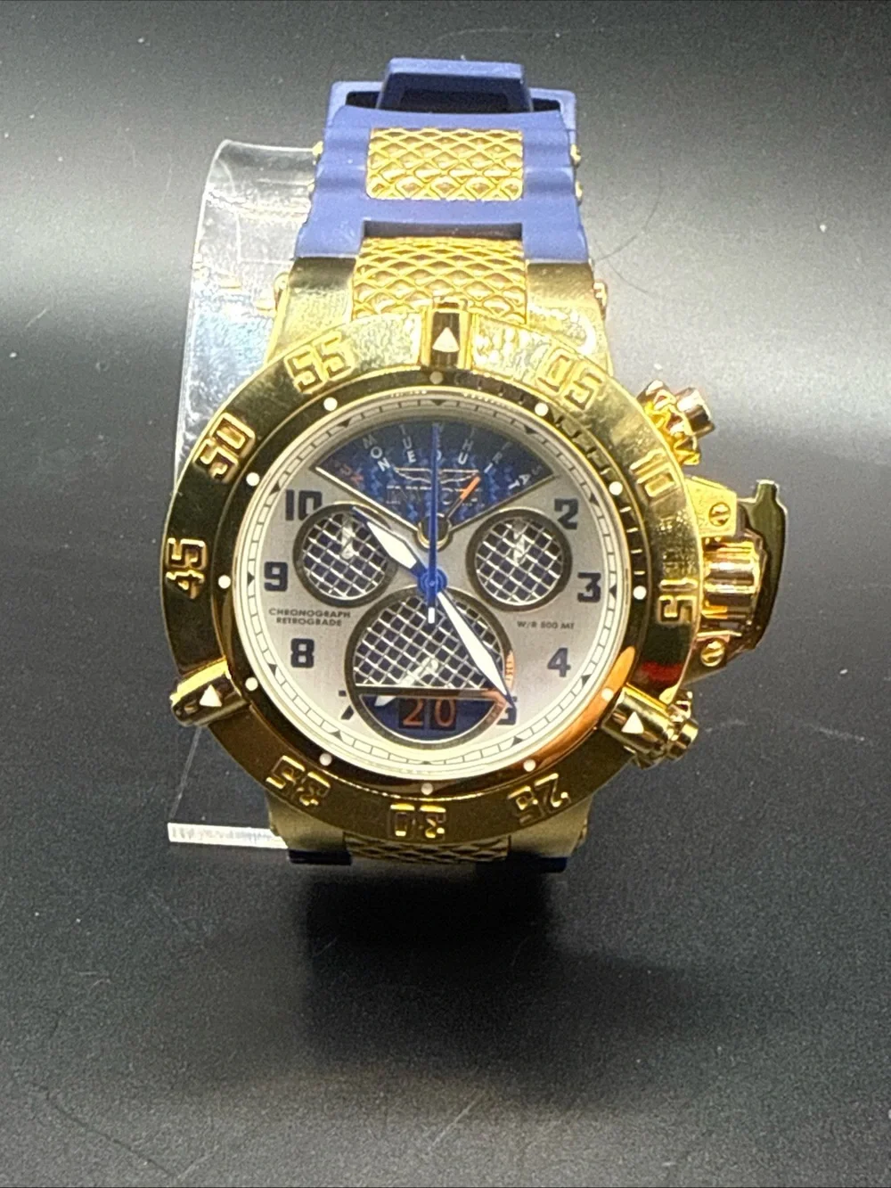 Invicta watch model 19832 the Subaqua Noma III model Swiss Made Blue Gold